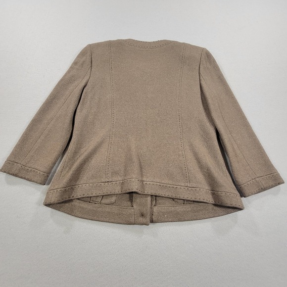 Vintage St John Collection Skirt Suit Brown Knit Gold Buttons USA Womens Set 6 8 - Picture 10 of 16